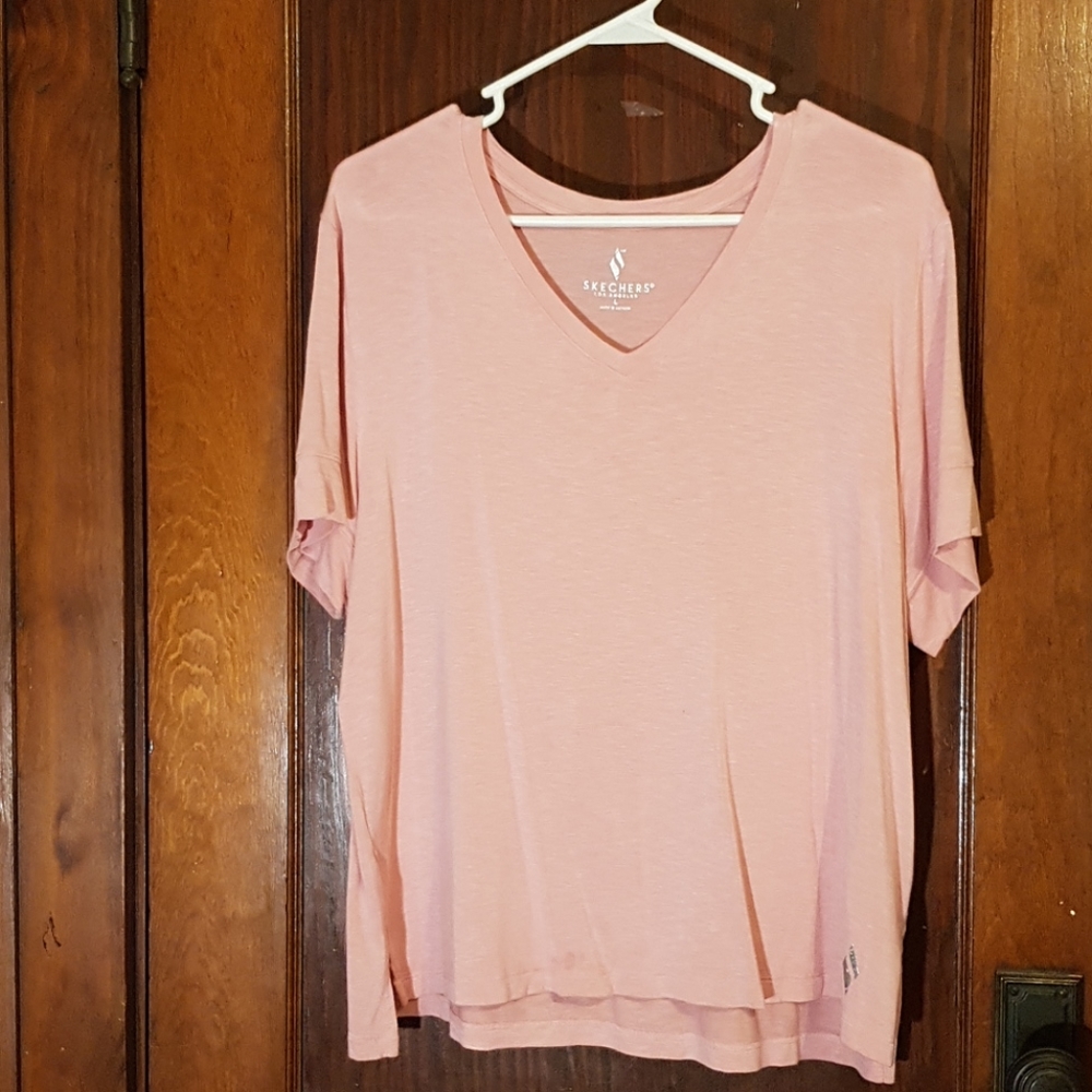 Pink sketchers excersize shirt